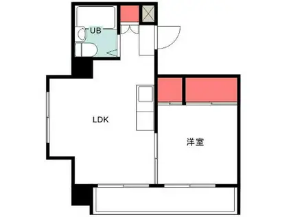 グレイスメゾン城所(1LDK/9階)の間取り写真