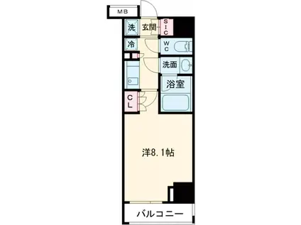 クレストコート中野富士見町(1K/5階)の間取り写真