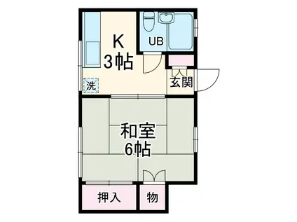 ニュー習志野(1K/2階)の間取り写真