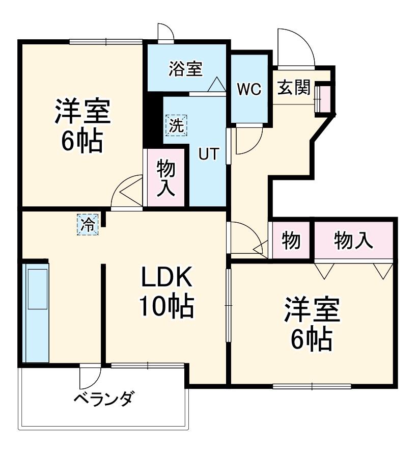 サフィニアガーデン(2LDK/1階)の間取り写真
