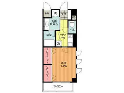 クアイエット(1K/3階)の間取り写真