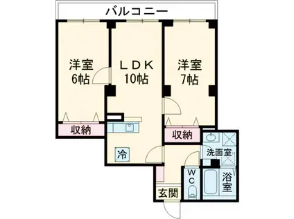 A.FLATⅡ(2LDK/2階)の間取り写真