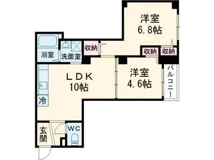 A.FLATⅡ(2LDK/2階)の間取り写真