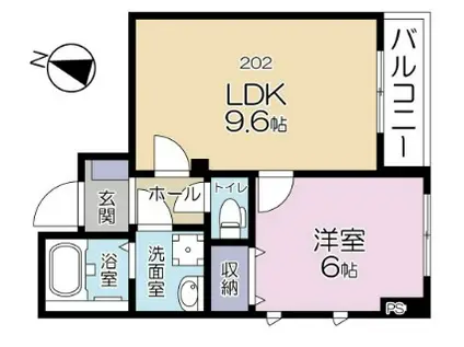 A.FLATⅡ(1LDK/2階)の間取り写真