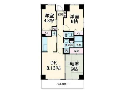 アーバンパーク市ヶ尾(3LDK/3階)の間取り写真