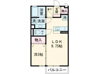 サンクレアⅠ(1LDK/2階)の間取り写真