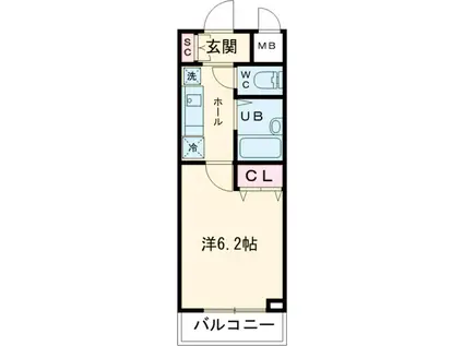 CQレジデンス練馬赤塚(1K/1階)の間取り写真