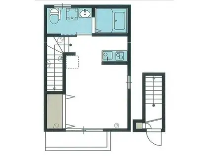 ハーモニックプレイス(1K/1階)の間取り写真