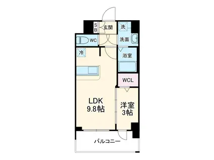 ミラージュパレス大阪ドームPROSPER(1LDK/4階)の間取り写真