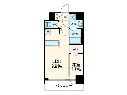 ミラージュパレス大阪ドームPROSPER(1LDK/4階)の間取り写真