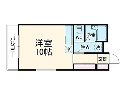 クリアⅡ(ワンルーム/2階)の間取り写真