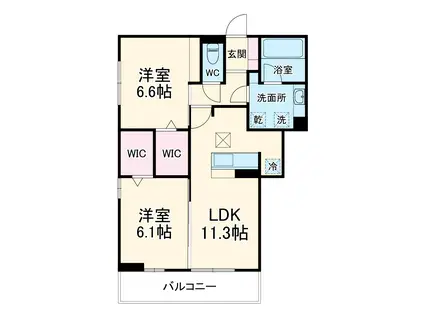 CELESTIA(2LDK/1階)の間取り写真