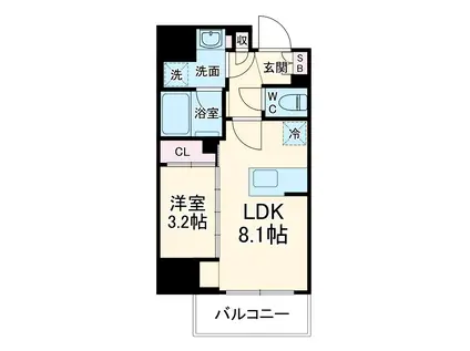 SYFORME OMIYA(1LDK/12階)の間取り写真