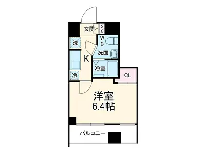GENOVIA南行徳SKYGARDEN(1K/1階)の間取り写真