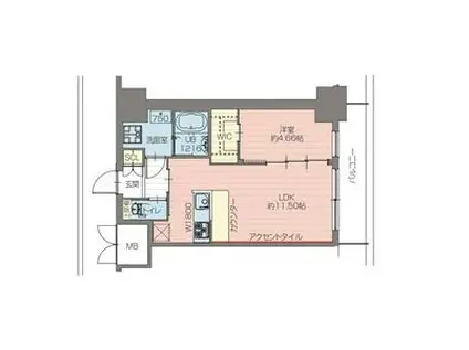 プレジオ恵美須(1LDK/6階)の間取り写真