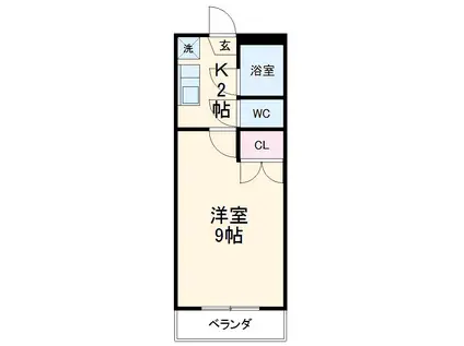 パレス板倉(1K/2階)の間取り写真