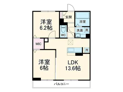 プリマべーラⅢ(2LDK/1階)の間取り写真