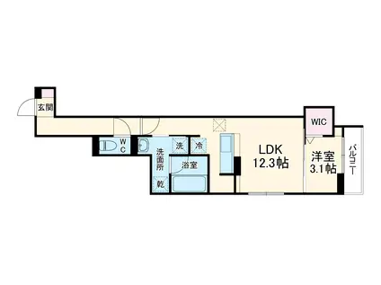 URBANA(1LDK/1階)の間取り写真