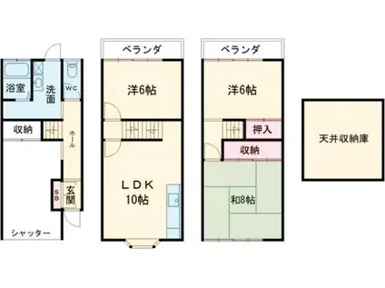 阪急電鉄京都線 桂駅 徒歩10分 3階建 築41年(3LDK)の間取り写真