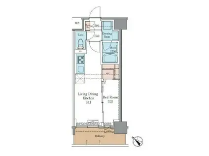 LUXENAPAWS南行徳(1LDK/4階)の間取り写真