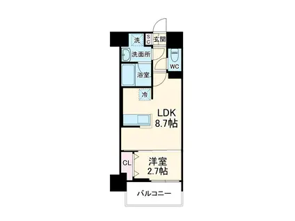 LUXENAPAWS南行徳(1LDK/4階)の間取り写真