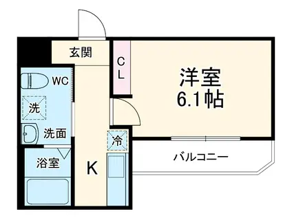DELIGHT TOWN(1K/1階)の間取り写真