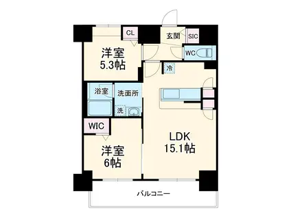 LUXENAPAWS南行徳(2LDK/8階)の間取り写真