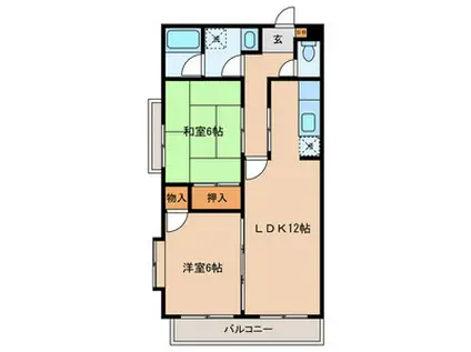 メゾンピュールジョワ(2LDK/3階)の間取り写真