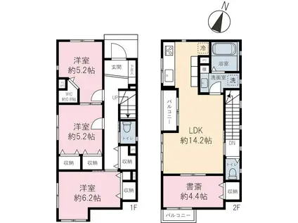西武鉄道新宿線 武蔵関駅 徒歩9分 2階建 築9年(3SLDK)の間取り写真