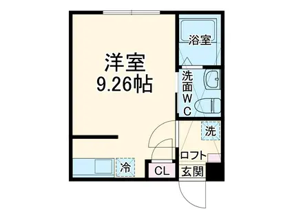 KENS LIEN 相模原(ワンルーム/2階)の間取り写真