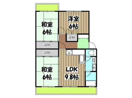 グランシャリオ(3LDK/1階)の間取り写真