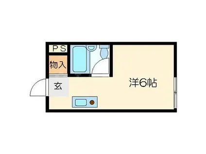 昭和グランドハイツ第二菅栄(ワンルーム/10階)の間取り写真