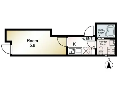 ブリリアパーク(1K/1階)の間取り写真
