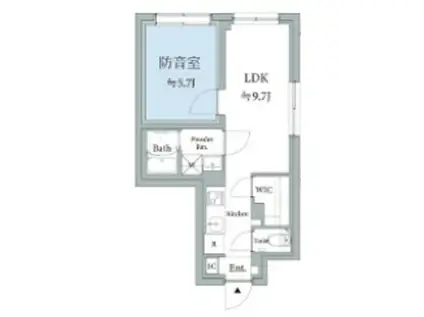 ASTILE STUDIO 練馬平和台(1LDK/2階)の間取り写真