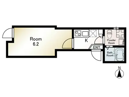 ブリリアパーク(1K/1階)の間取り写真