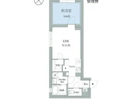 ASTILE STUDIO 練馬平和台(1LDK/4階)の間取り写真