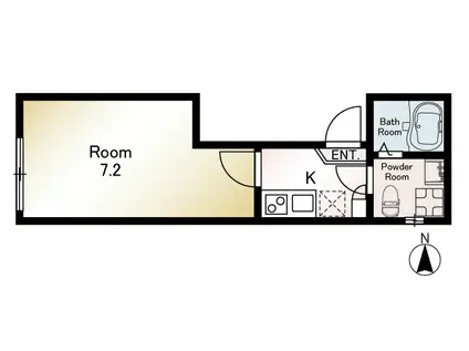 ブリリアパーク(1K/2階)の間取り写真