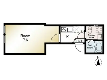 ブリリアパーク(1K/2階)の間取り写真