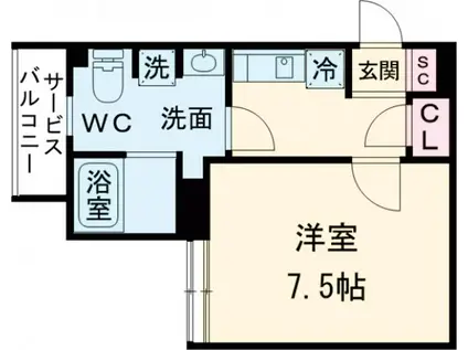 ASTILE STUDIO 練馬平和台(1K/2階)の間取り写真