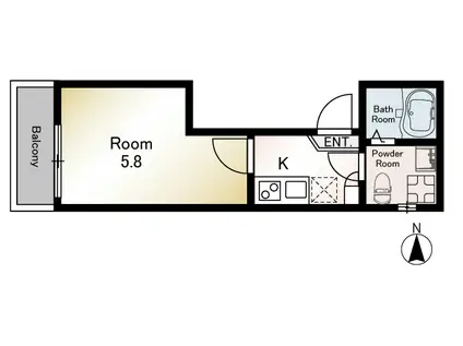 ブリリアパーク(1K/3階)の間取り写真