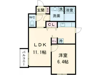 ASTILE STUDIO 練馬平和台(1LDK/2階)の間取り写真