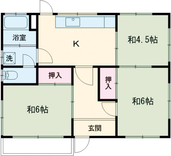 東武鉄道宇都宮線 東武宇都宮駅 徒歩41分 1階建 築52年(3DK)の間取り写真