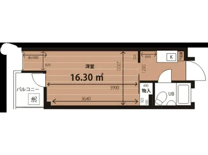 アイ・テラス(1K/3階)の間取り写真