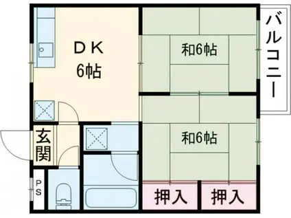セントポーリア太秦Ⅰ(2DK/2階)の間取り写真