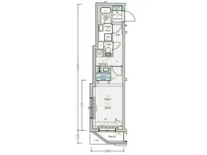 MAXIV川崎ウエスト DUE(1K/2階)の間取り写真