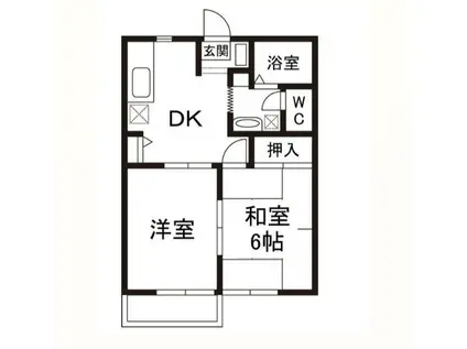 フルールドシティーC棟(2DK/2階)の間取り写真