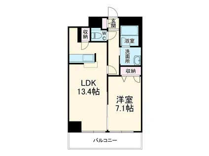 プレジャ湘南台(1LDK/4階)の間取り写真