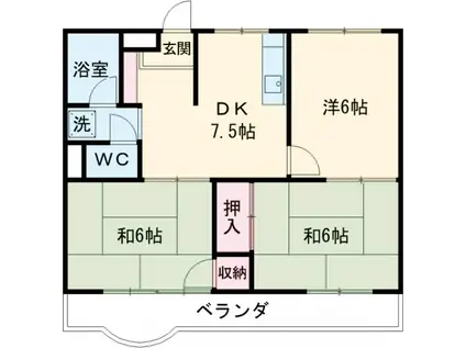 コーポ安井(3DK/2階)の間取り写真