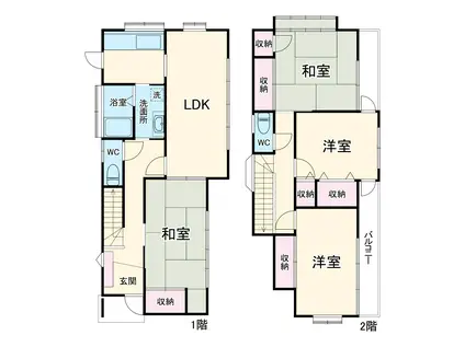 成田線 安食駅 徒歩4分 2階建 築32年(4LDK)の間取り写真