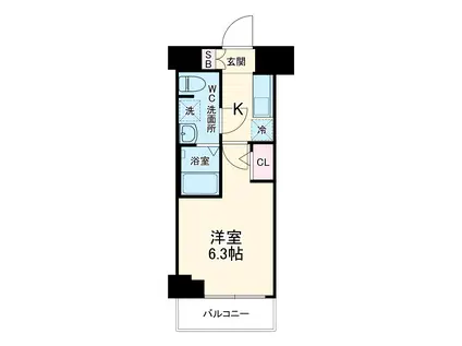 クレヴィスタ横浜綱島(1K/3階)の間取り写真
